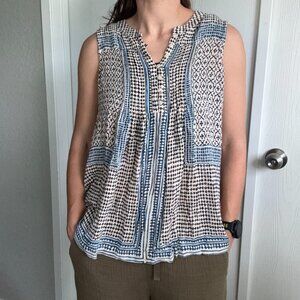 Patchwork Print Sleeveless Blouse by Lucky Brand